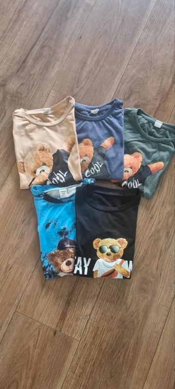 5 tshirts met beren opdruk beschikbaar voor biedingen