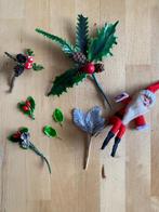 Antieke Kerstman & takjes Kerst groen bes hulst paddenstoel, Diversen, Kerst, Ophalen of Verzenden, Zo goed als nieuw