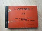 Citroën GS Onderdelen Catalogus - Sept. 1970, Auto-onderdelen, Ophalen of Verzenden, Gebruikt, Citroën