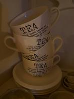 4x Riverdale theemokken met schaaltjes - Nieuw!, Ophalen, Nieuw, Overige stijlen, Kop(pen) en/of Schotel(s)