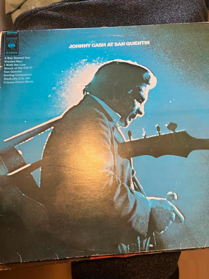 Johnny Cash - At San Quentin LP, Cd's en Dvd's, Vinyl | Rock, Gebruikt, Singer-songwriter, 12 inch, Ophalen of Verzenden