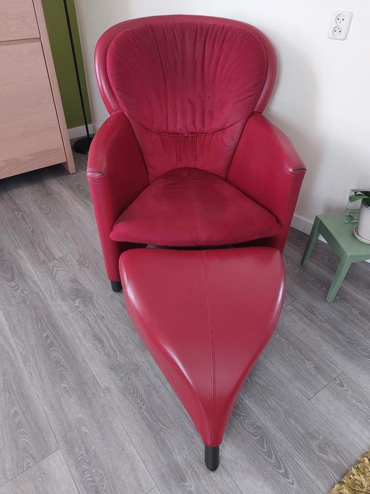 Heel mooie Leolux fauteuil met voetenbank, Huis en Inrichting, Banken | Sofa's en Chaises Longues, Gebruikt, Eenpersoons, Minder dan 150 cm
