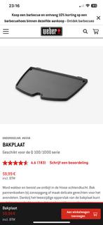 Zgan bakplaat voor een Weber Q1400 / 1000 serie., Ophalen of Verzenden, Zo goed als nieuw