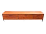Vintage Xl Lowboard Dressoir Tv Audio Meubel Jaren 60, Vintage, Zo goed als nieuw, 25 tot 50 cm, Vintage