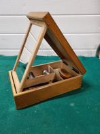 scheerkist met spiegel vintage met inhoud, Antiek en Kunst, Curiosa en Brocante, Ophalen of Verzenden