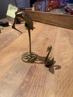 Messing kraanvogel en zwaan tk, Ophalen of Verzenden, Zo goed als nieuw, Vogel, Beeldje of Figuurtje