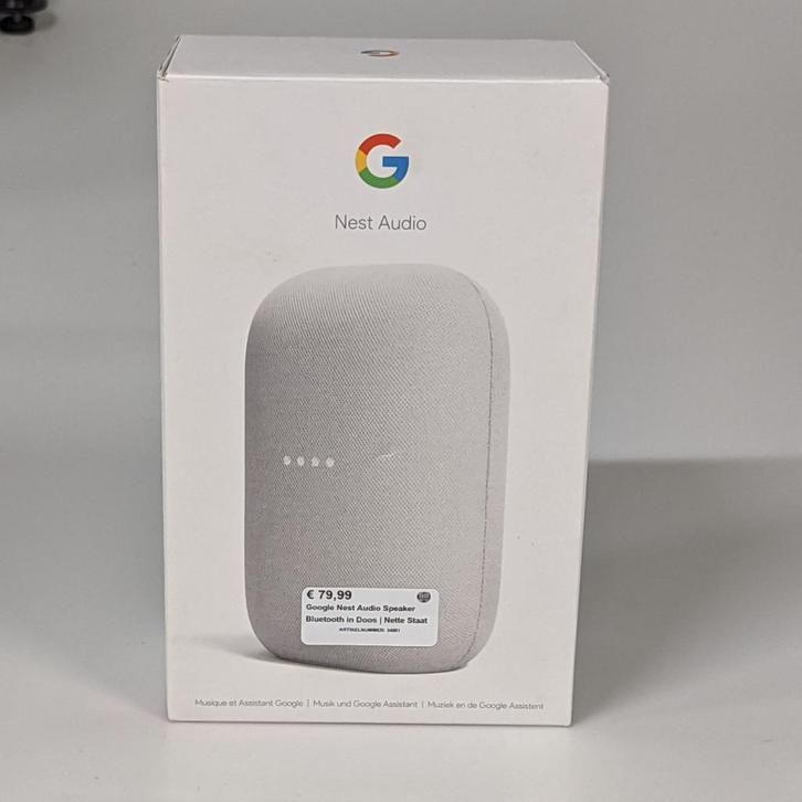 Google Nest Audio Speaker Bluetooth in Doos | Nette Staat, Computers en Software, Pc speakers, Zo goed als nieuw