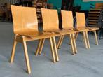 21 Vintage Houten Stapelstoelen, Ophalen, Gebruikt, Bruin, X
