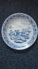 Antiek Delfts Blauw Bord met Scheepsmotief, Antiek en Kunst, Ophalen