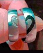 Ringen titanium half hart maat 18 en 19, Verzenden, Nieuw, Zilver