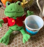 Rick de Kikker (25 cm) en een beker van  Duinrell., Kinderen en Baby's, Speelgoed | Knuffels en Pluche, Ophalen of Verzenden, Gebruikt