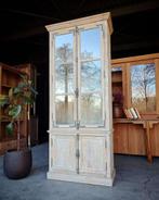 Franse Servieskast | Hoge Buffetkast | Vitrinekast #2592, Huis en Inrichting, Kasten | Vitrinekasten, Niet ingevuld, 200 cm of meer