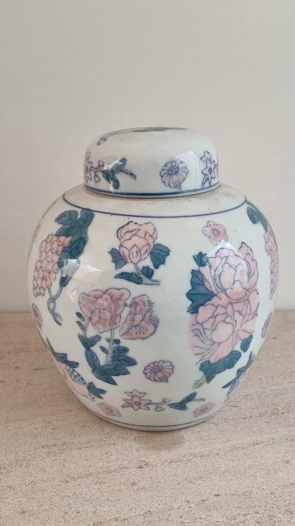 Vintage Chinese Gemberpot met Bloemen, Antiek en Kunst, Antiek | Keramiek en Aardewerk, Ophalen of Verzenden
