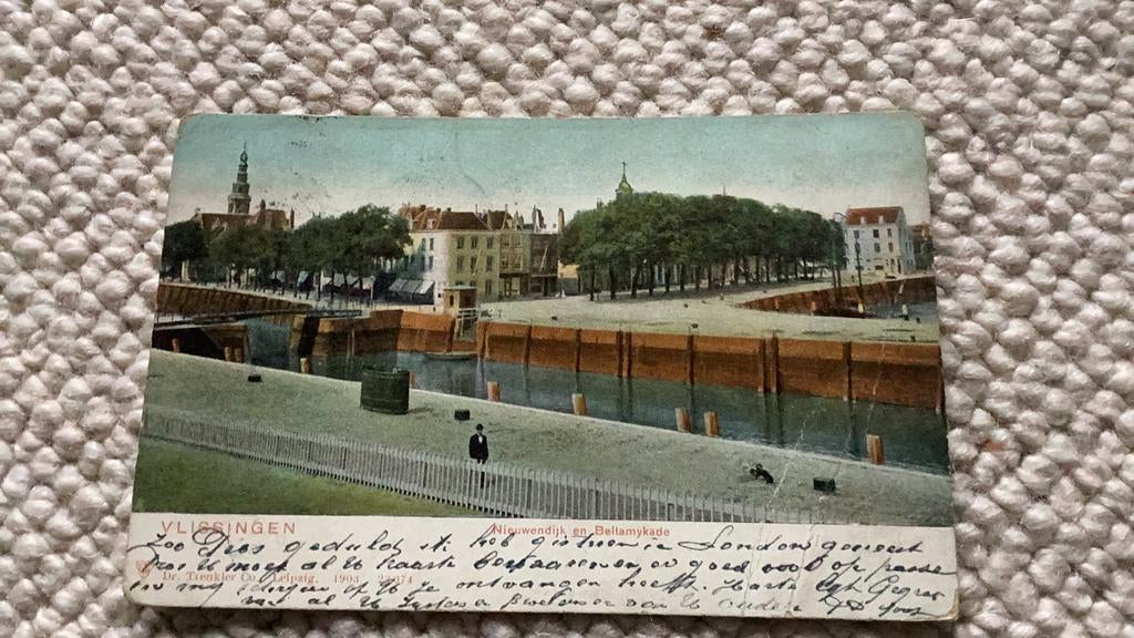 Ansichtkaart Vlissingen Nieuwendijk en Bellamykade 1904 939, Ophalen of Verzenden, Voor 1920, Gelopen, Zeeland