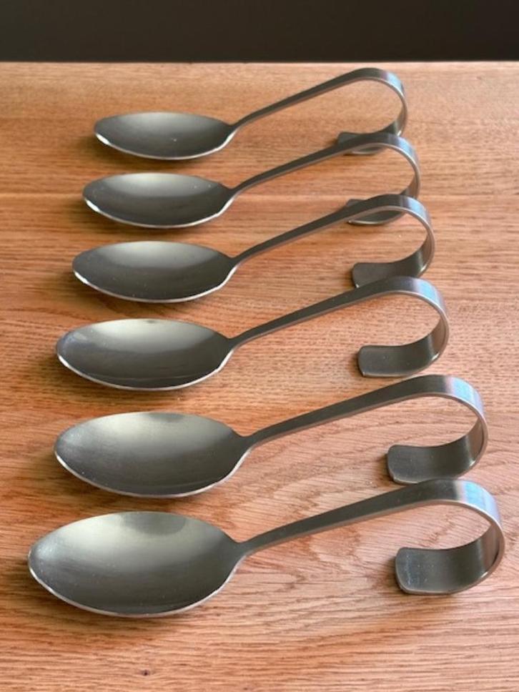 6 amuse lepeltjes, Huis en Inrichting, Keuken | Bestek, Zo goed als nieuw, Los bestek, Rvs of Chroom, Ophalen of Verzenden