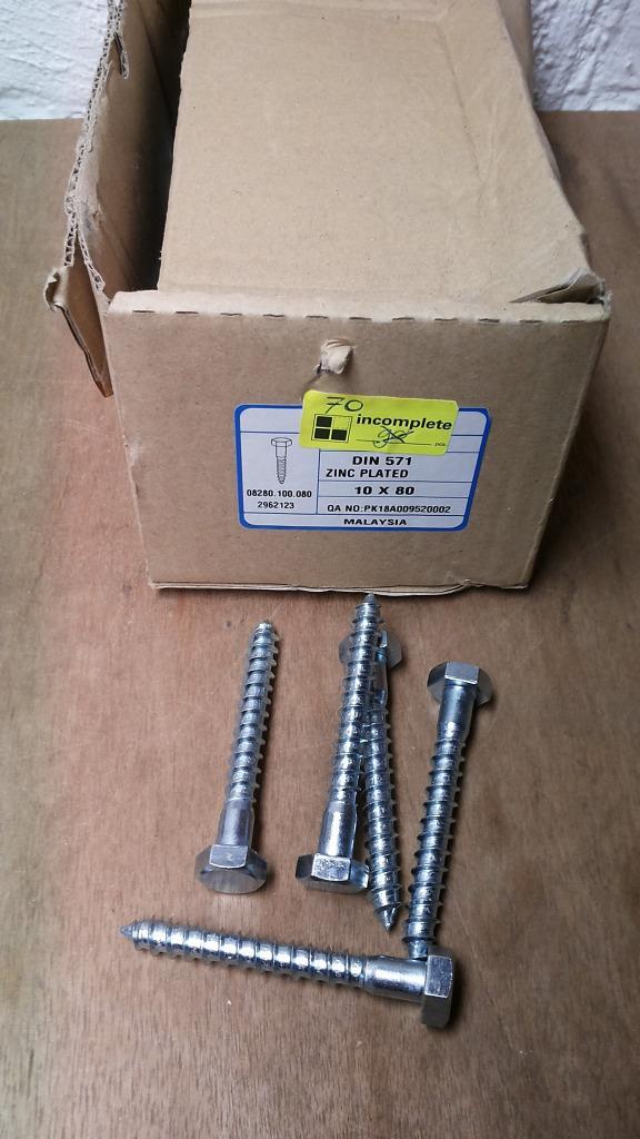 Houtdraadbouten 10x80 verzinkt, Doe-het-zelf en Verbouw, Gereedschap | Schuurmachines, Nieuw, 1200 watt of meer, Verzenden