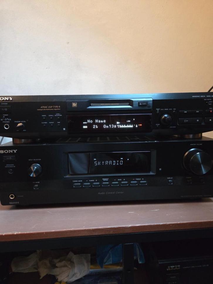 Sony receiver STR-DH100 met Sony MD-recorder MDS-JE530, Audio, Tv en Foto, Stereo-sets, Gebruikt, Tuner of Radio, Overige merken