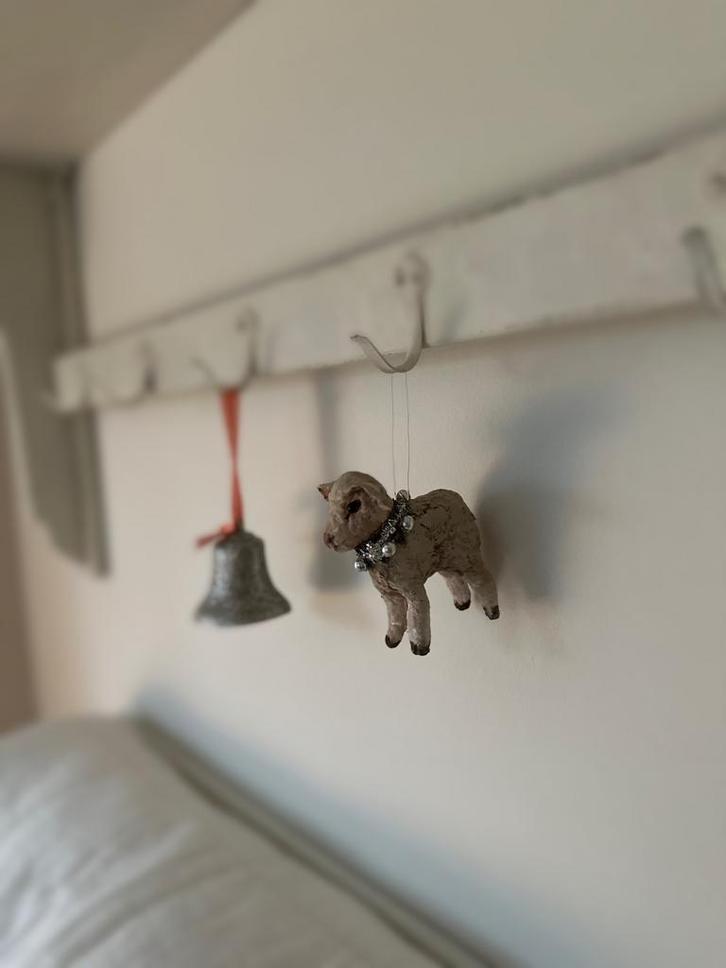 Schaapje kerst spuncotton Wattenpopje oyd frans feathertree, Antiek en Kunst, Curiosa en Brocante, Ophalen of Verzenden