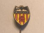 Metalen VALENCIA CF VOETBALCLUB Speld (Zwart/Rood/Geel/Wit)., Verzamelen, Verzenden, Zo goed als nieuw, Sport, Speldje of Pin