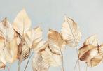 Gouden bladeren fotobehang V63, botanisch, sfeervol, trendy, Verzenden, Minder dan 10 m², Botanisch, gouden bladeren, trendy, sfeervol
