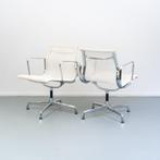 6x Vitra EA 107 Wit Netweave - Chroom, Wit, Ophalen of Verzenden, Zo goed als nieuw, Metaal