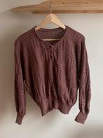 Vintage bruine gebreide trui met knoopjes | 38/M, Maat 38/40 (M), Bruin, Ophalen of Verzenden, Vintage