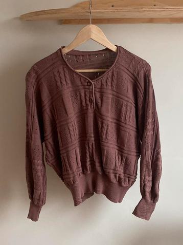 Vintage bruine gebreide trui met knoopjes | 38/M beschikbaar voor biedingen