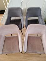 4 velours eetkamerstoelen, Ophalen, Gebruikt, Overige kleuren