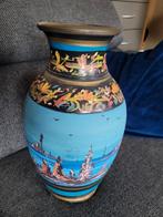 Beschilderde vaas 47 cm hoog blauwe vaas, Antiek en Kunst, Antiek | Vazen, Ophalen of Verzenden