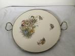 Porseleinen taartplateau met floraal decor ca. 1920., Ophalen of Verzenden