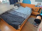 Tweepersoonsbed met hoofdpaneel en hangend kastje, Huis en Inrichting, Slaapkamer | Bedden, Tweepersoons, Ophalen of Verzenden