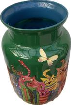 Gezellige kleurige kattenvaas, Nieuw, Ophalen of Verzenden, Glas, Minder dan 50 cm