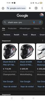 Helm.  Zwarte mooie stevige helm. Merk SHARK. Race -r pro Bl, Motoren, Kleding | Motorhelmen