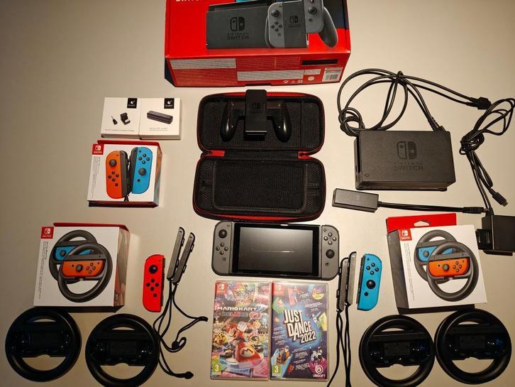 Nintendo Switch + games en vele accessoires, Spelcomputers en Games, Spelcomputers | Nintendo Switch, Zo goed als nieuw, Switch Original