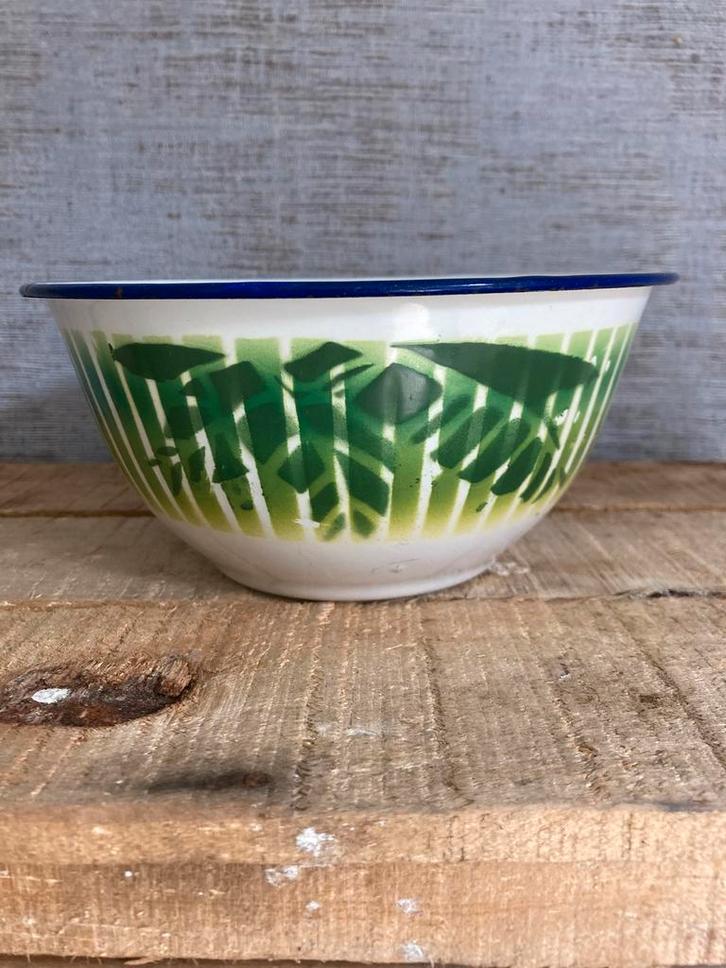 Antiek brocante emaille kom / schaal Bumper Harvest China, Antiek en Kunst, Antiek | Emaille, Ophalen of Verzenden