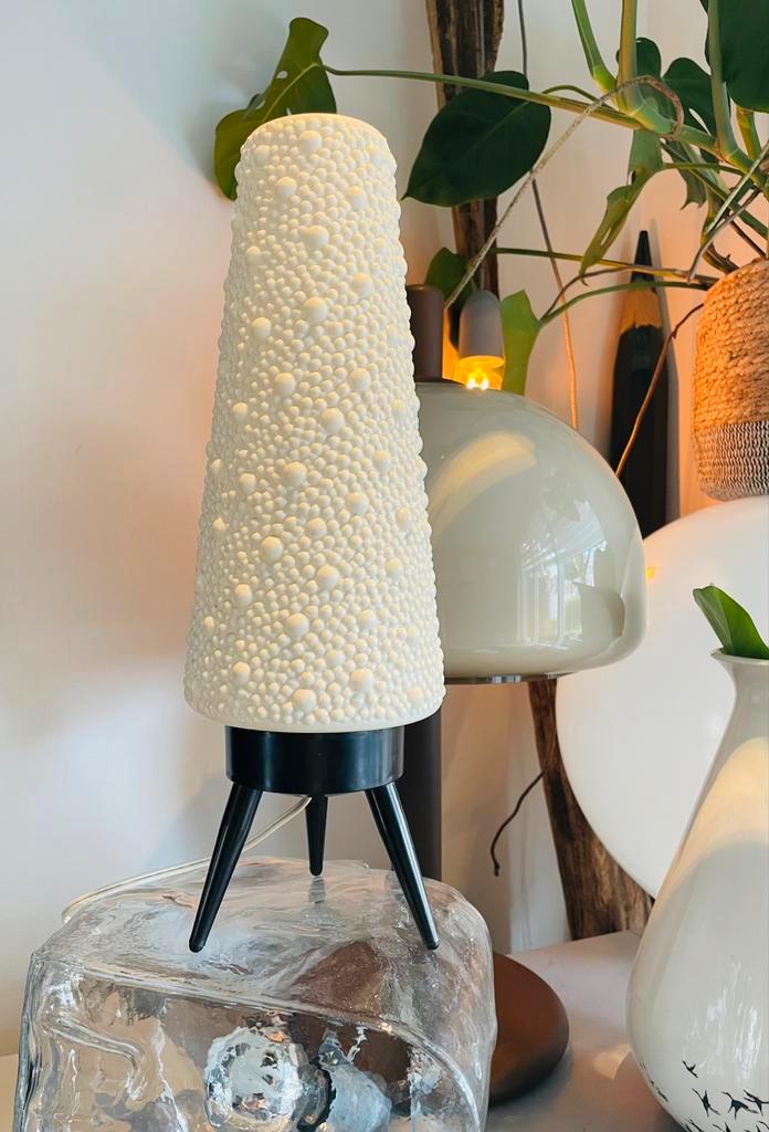 1950’s / 60’s SPACE AGE Bubble Tripod Lamp, Huis en Inrichting, Lampen | Tafellampen, Zo goed als nieuw, Minder dan 50 cm, Kunststof