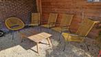 7 tuinstoelen met tafel, Ophalen, Gebruikt