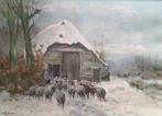 Winters landschap, Antiek en Kunst, Kunst | Schilderijen | Klassiek, Verzenden