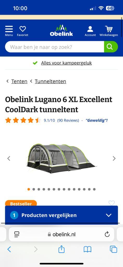 TENT NIEUW 6 persoons, Caravans en Kamperen, Tenten, tot en met 6, Nieuw, Ophalen
