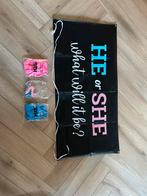 Gender reveal benodigheden, Hobby en Vrije tijd, Feestartikelen, Ophalen of Verzenden, Zo goed als nieuw, Versiering, Geboorte of Huwelijk