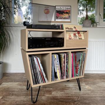 Eiken LP meubel, voor platenspeler, versterker & veel vinyl