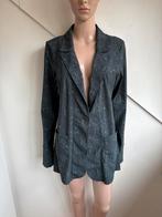 Studio Anneloes travelstof lange blazer maat M groen zwart, Kleding | Dames, Maat 38/40 (M), Studio Anneloes, Ophalen of Verzenden