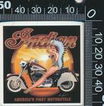 Sticker: Indian - Americas First Motorcycle, Ophalen of Verzenden, Zo goed als nieuw, Auto of Motor