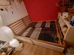 Tweepersoons bed 200cm x 160cm, Huis en Inrichting, Ophalen, Beige, Tweepersoons, Zo goed als nieuw