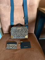 Nieuwe Michael Kors tas leopard print + etui & sleutelhouder, Overige merken, Zwart, Nieuw, Ophalen of Verzenden