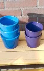 💐5 PAARSE BLOEMPOTTEN, Tuin en Terras, Rond, Ophalen of Verzenden, Zo goed als nieuw, Aardewerk