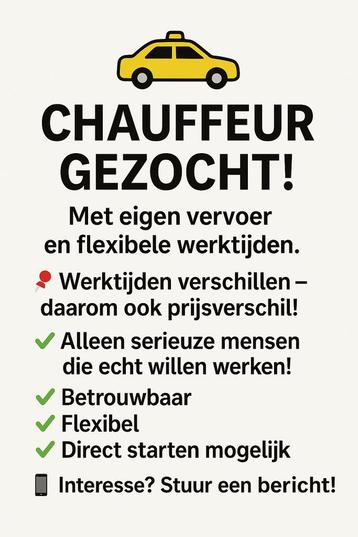 Gezocht chauffeurs LEES EERSTE GOED beschikbaar voor biedingen