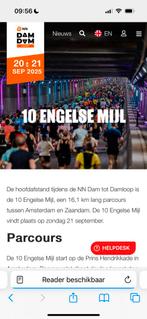 (2) Startnummer(s) Dam tot Damloop 10EM, Tickets en Kaartjes, Twee personen