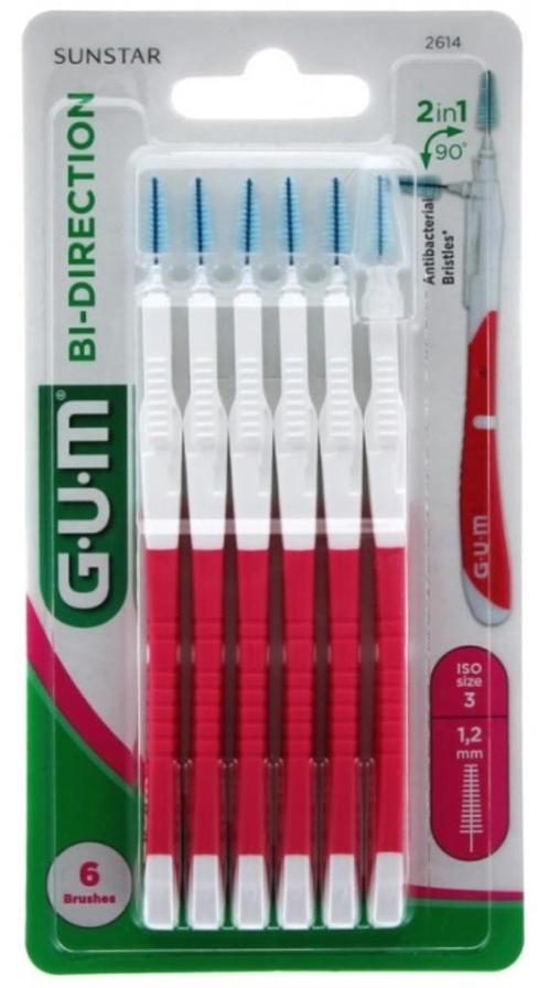 GUM Bi-Direction 6 Stuks 1.2 mm 2in1 Ragers, Sieraden, Tassen en Uiterlijk, Uiterlijk | Mondverzorging, Nieuw, Overige typen, Ophalen of Verzenden