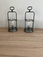Twee lampjes met glas en metaal, Ophalen of Verzenden, Zo goed als nieuw